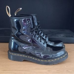 Doc Martens Black Patent Leather Combat Boots